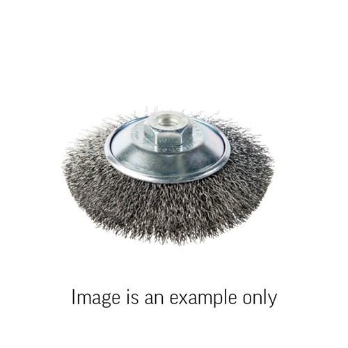 Bevel Brush Crimped Stainless Steel 0.3mm Wire  x 100mm Dia M14 Carded       